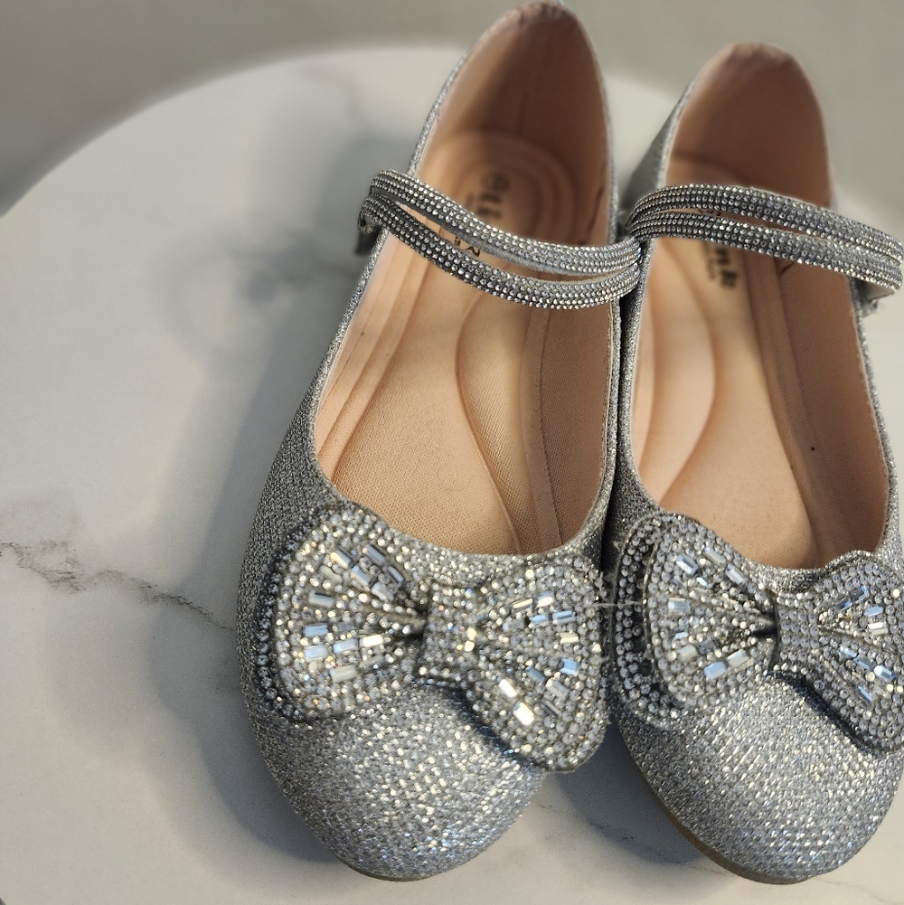 Sparkling Silver Kids Dress Shoes